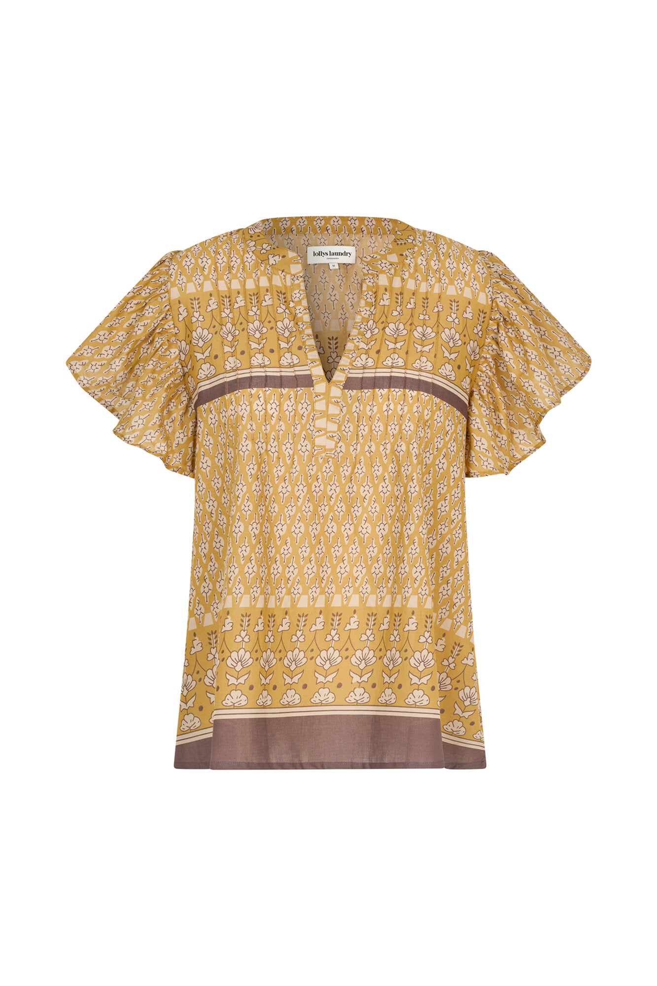 Isabel kortærmet bluse - Mustard